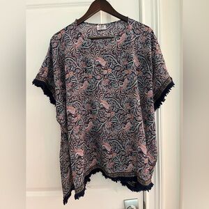 Lulla collection by Bindia cover up bohemian Sz. S/M blue frayed